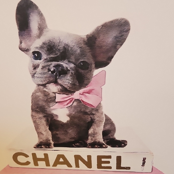 Chic French Bulldog Wall Art with Pink Accents - Picture 5 of 5